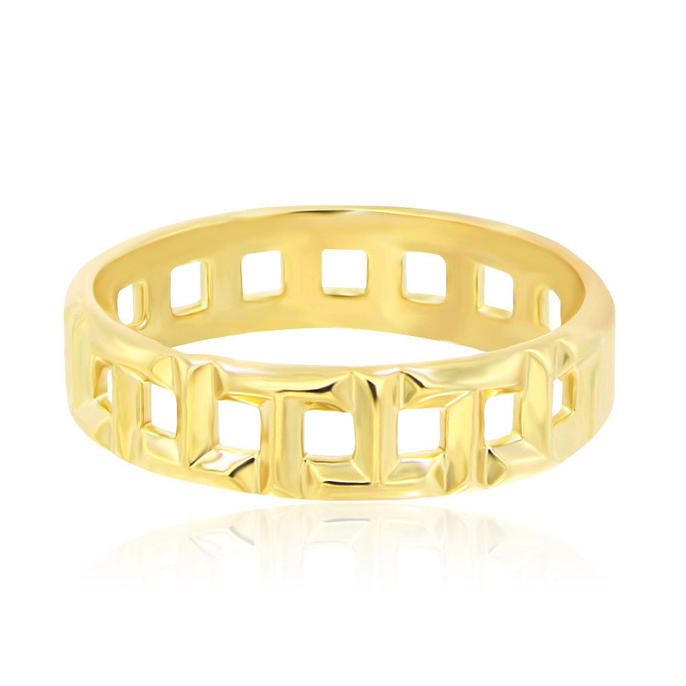 Flattened Square Gold Ring